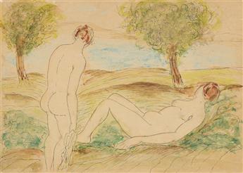 ARNOLD FRIEDMAN (1879-1946) Two watercolors.